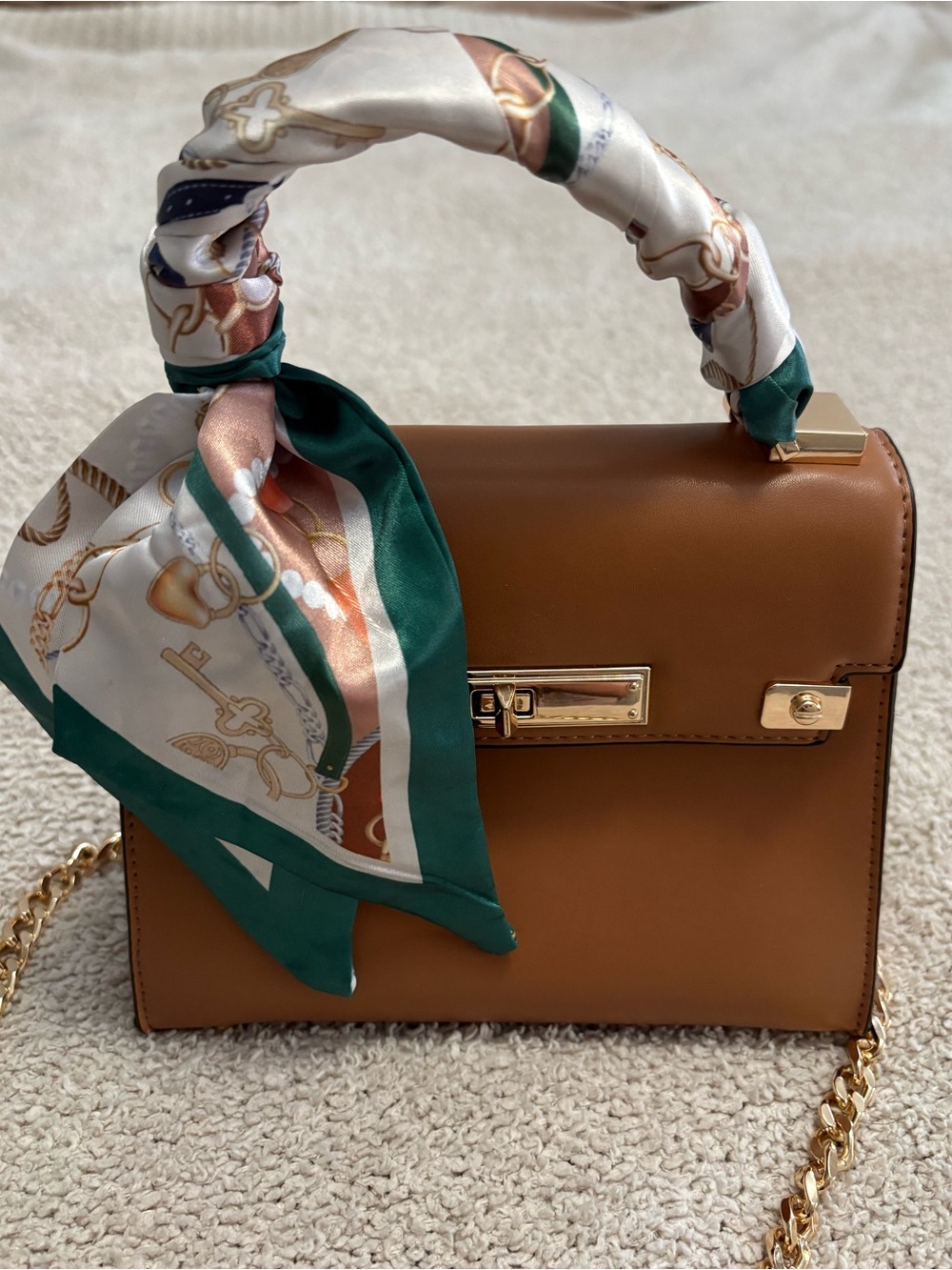ALDO Leather Crossbody Bag with Scarf Accent